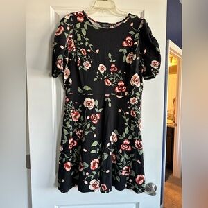 Dorothy Perkins Black Dress with Pink Floral Design